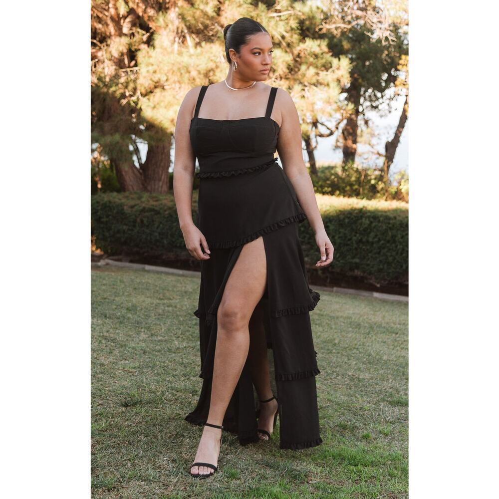 Show Me Your Mumu Lady Corset Dress in Black Chiffon XS NWT